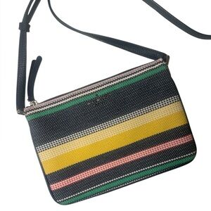 NWOT KATE SPADE Triple Gusset Jackson Boardwalk Stripe Multi Color Crossbody Bag